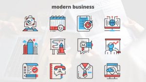 MODERN BUSINESS – Thin Line Icons