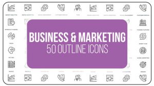 Marketing and Business - 50 Thin Line Icons