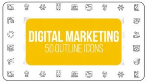 Digital Marketing - 50 Thin Line Icons