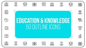 Education & Knowledge - 50 Thin Line Icons