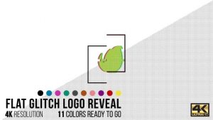 Flat Glitch Logo Reveal