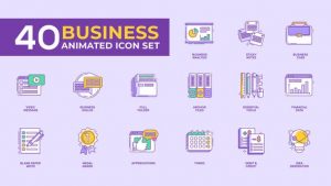 40 Animated Business Icon Set