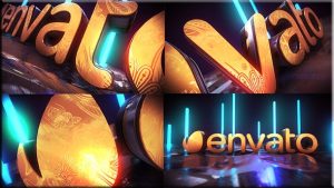 Golden Neon Logo Intro