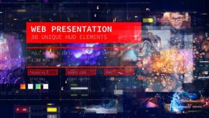 Web Presentation/ HUD Modern Slideshow/ 3D Sci-Fi Glitch Intro/ Digital Parallax/ Hightech Interface