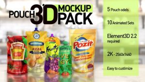 Pouch 3D Mockup Pack